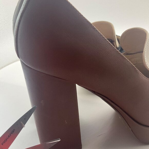 Steve Madden 11 Rhylee Brown Color Block Heel Loafers Platform Preppy Old Money - Picture 5 of 15